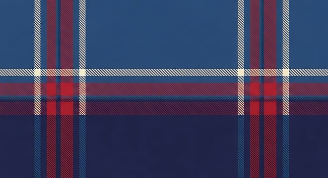 Blue Red Plaid Fabric Texture.