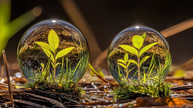 Water sphere macro shot, 100mm at f12, high definition bubble detail with subtle depth contrast