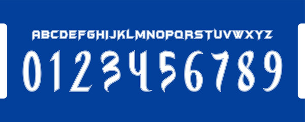 Modern Sharp Edged Uppercase Alphabet and Numerical Set Lettering Style