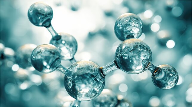Abstract blue molecular structure in sci-fi style, symbolizing futuristic scientific exploration