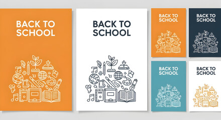 Get ready for back to school with this vibrant collection of posters and learning icons