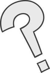 question mark on white
