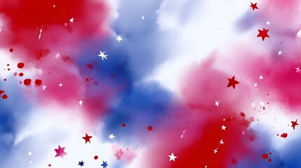Dazzling abstract background with vibrant red, pink, and blue hues, bursting with sparkling stars and a sense of celeb n.