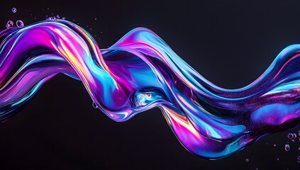 A smooth, flowing liquid wave of vibrant colors on a black background