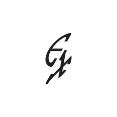 gaming monogram Black  EX initial logo vector curved oval shape alphabet letter