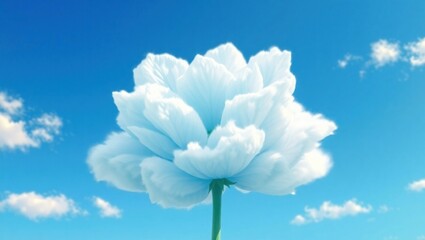 Beautiful White Flower Blooming Against Blue Sky