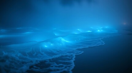 Fototapeta premium Bioluminescent underwater scene
