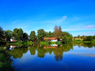Europe, France, Alsace, the Eschentzwiller pond