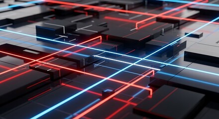 Abstract Tech Network Grid.