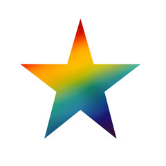 Obraz premium Vibrant Rainbow Star on Transparent Background