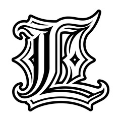 Minimalistic letter l logo in solid style