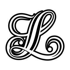 Glyph style elegant letter l monogram