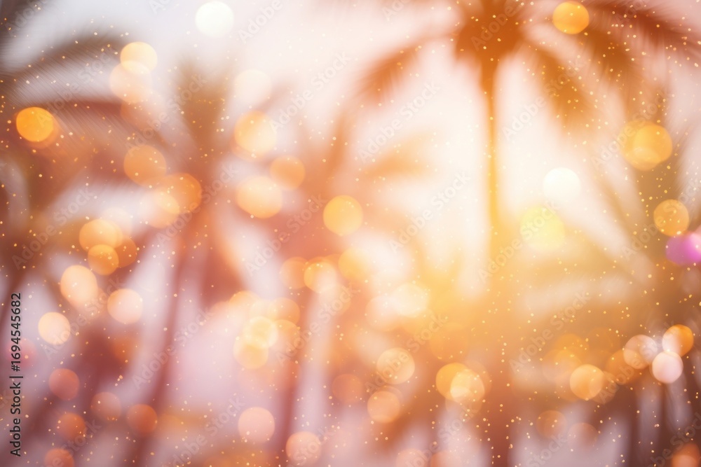 Aufkleber palm tree shape pattern bokeh effect background light backgrounds sunlight.