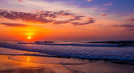 Vibrant Sunrise Ocean Beach.