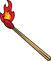 Matchstick and flame illustration
