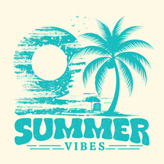 Summer vibes  illustration t shirt 