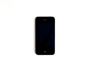 Isolated Black Smartphone on White Background Offers Clean Tech Visual