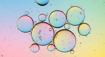 Pastel Oil Bubbles Abstract Background.