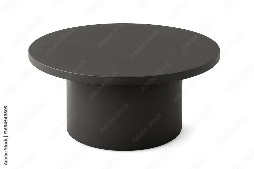 Aufkleber modern black side table isolated on transparent backdrop for easy design use.