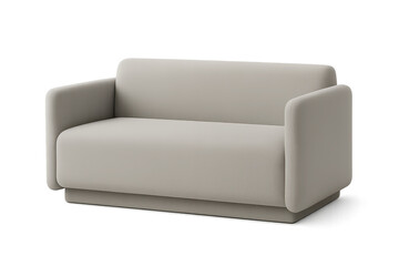 Fototapeta premium Elegant beige sofa isolated on a transparent background, modern design. Cut out