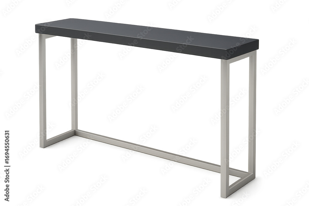 Poster modern console table with dark top isolated on transparent background studio shot
