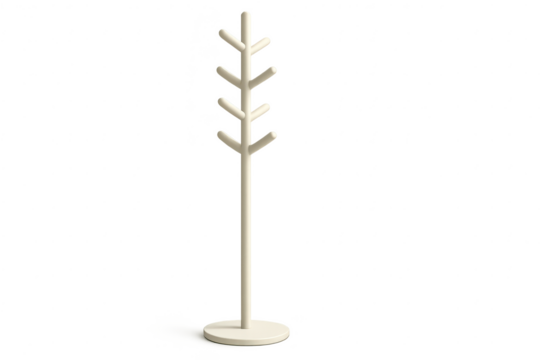 Modern coat rack isolated on transparent background, minimalist design