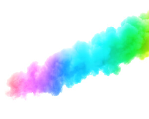 Naklejka premium Nuage de fumée arc-en-ciel sur fond transparent PNG