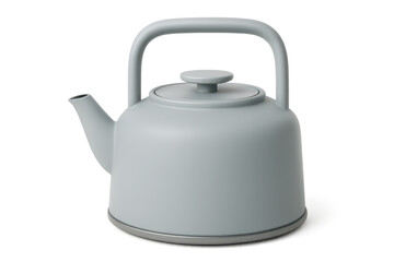 Obraz premium Modern minimalist light grey kettle isolated on a transparent background