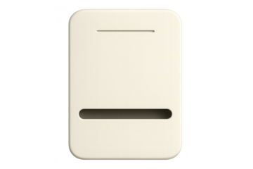 Abstract cream rectangle with horizontal slots isolated on transparent background