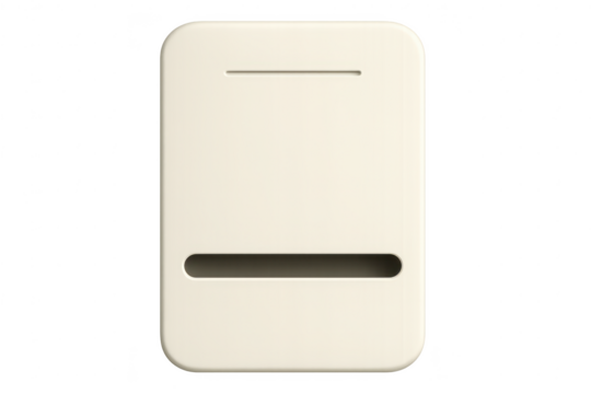 Abstract cream rectangle with horizontal slots isolated on transparent background