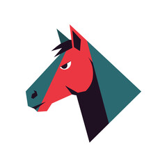 Fototapeta premium Vector art of stylized horse head on white background