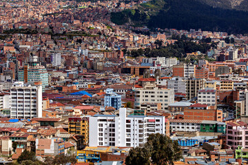 The city of La Paz in Bolivia