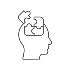 Mind Puzzle thinline icon , vector, pixel perfect, illustrator file 
