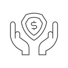 Money Insurance thinline icon , vector, pixel perfect, illustrator file 
