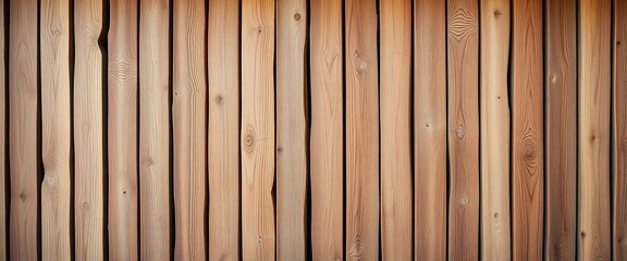 Fototapeta premium Rustic wood lath wall, vertical grooves, natural texture, wood grain, home decor