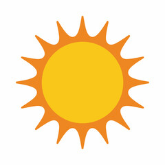 Bright Yellow Sun with Orange Rays