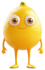 Playful Lemon Character with Cheerful Expression