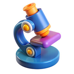 Colorful 3D Render of a Cartoon Microscope for