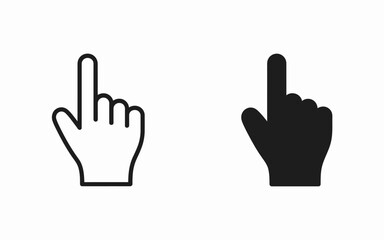 Obraz premium Cursor Hand Icons: Outline and Solid Fill