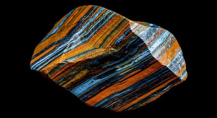 Tiger Eye Stone with Raw Mineral.