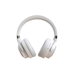 Fototapeta premium Modern White Wireless Over-Ear Headphones on Black Background