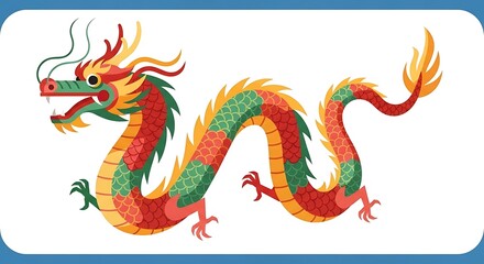 Chinese Dragon with Mythical Creature.