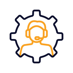 Technical support  Outline bold Vector Icon which can be easily modified or Edited 

