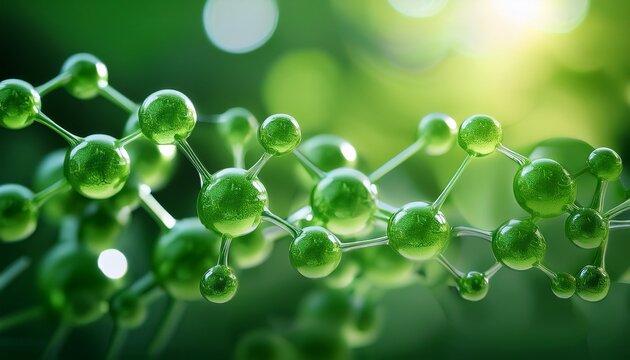 close up of a molecular structure representing green chemistry and sustainability highlighting innovation in science and nature