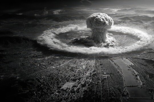 Hiroshima Bomb. Devastating Aftermath of the Atomic Weapon on Earth