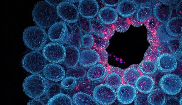 Microscopic view of biological tissue - Powered by Adobe