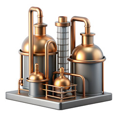 3D Render of a Miniature Copper and Steel