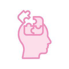 Mind Puzzle duotone line icon , vector, pixel perfect, illustrator file 
