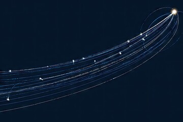 Abstract design with flowing lines and light trails.