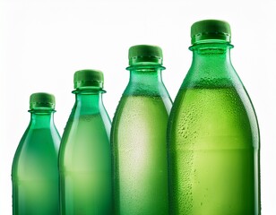 light green plastic soda or water bottle isolated on transpraent